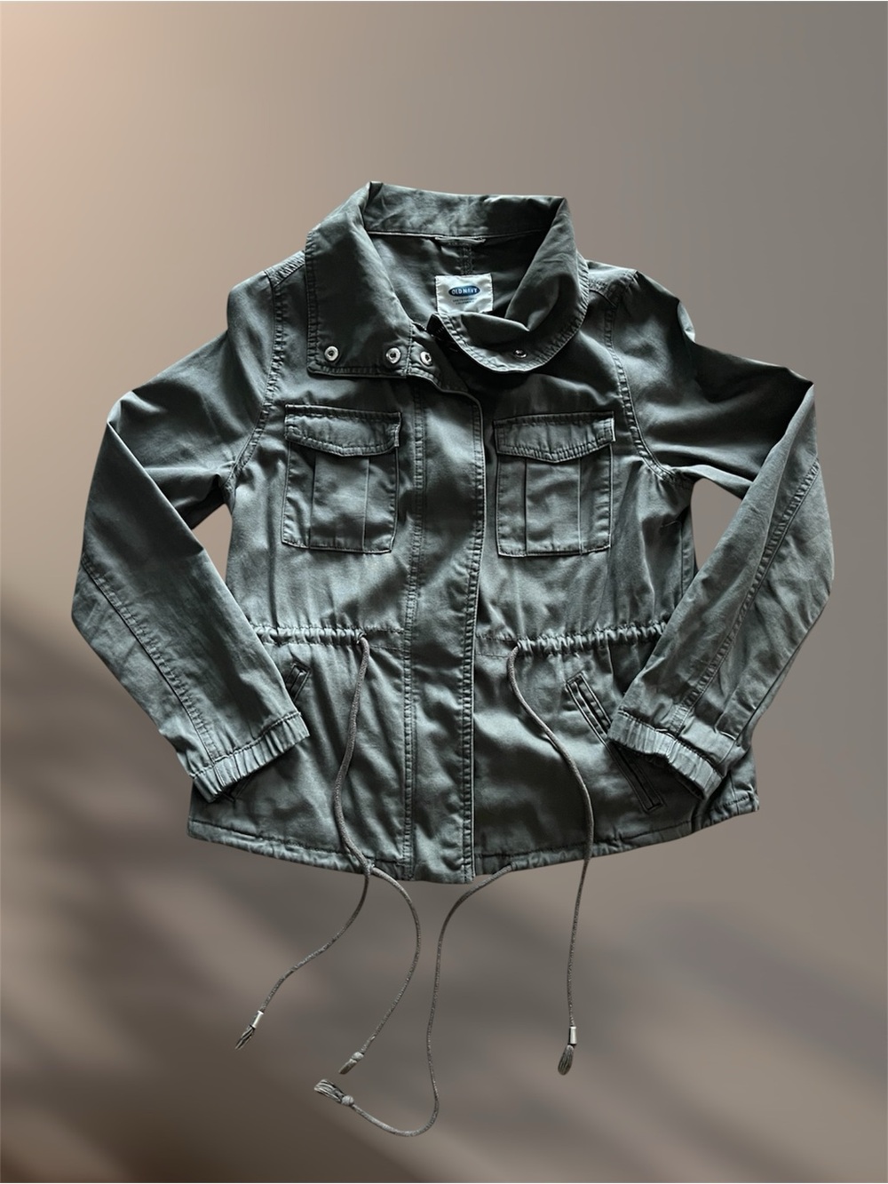 Old Navy Lightweight Cotton Utility Jacket Drawstring Waist